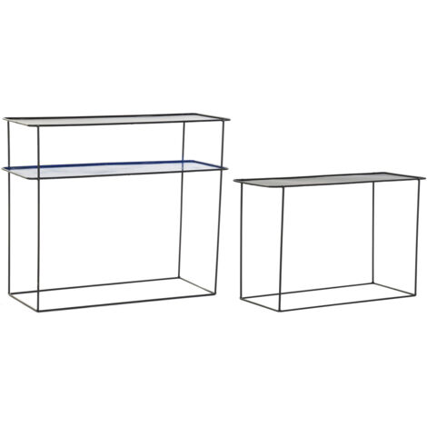 Console Set 2 Métal 80X27,5X65 Bleu (1/5)