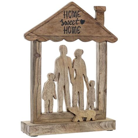 Figurine Décorative DKD Home Decor Marron Bois de manguier Moderne Famille (30 x 8 x 39 cm) (1/3)