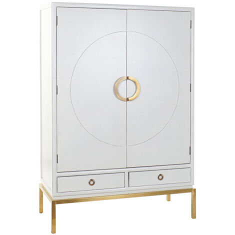 Armoire Peuplier Métal 120X50X175 54 Laqué Blanc