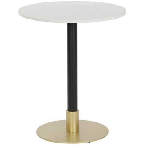 Table Auxiliaire Métal Marbre 50X50X61 Blanc (1/5)