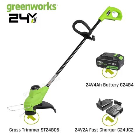 Greenworks 24V Akku-Rasentrimmer 2Ah, TORQDRIVE™, für Garten und Rasen