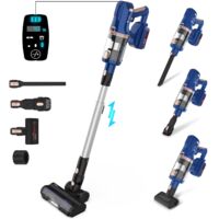 BLOSSOM Kabelloser Vertikalstaubsauger V11, 300 W/45 kPa, Leistungsstarker Bürstenloser Motor, Leichter Handstaubsauger für Tierhaare, Teppiche und Hartböden - Blau