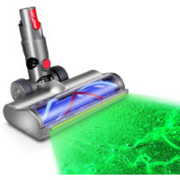 BLOSSOM Staubsaugerdüse, Kompatibel mit Dyson V7 V8 V10 V11 V15, SLIM LED-Licht Drehbürstenkopf zur Entfernung unsichtbaren Staubs - Schwarz