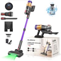 BLOSSOM Kabelloser Vertikalstaubsauger, 550 W, 60 Minuten Laufzeit, LED & Touchdisplay, Für Tierhaare, Teppiche und Hartböden - Lila