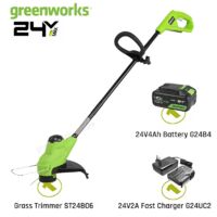 Greenworks 24V Akku-Rasentrimmer 2Ah, TORQDRIVE™, für Garten und Rasen