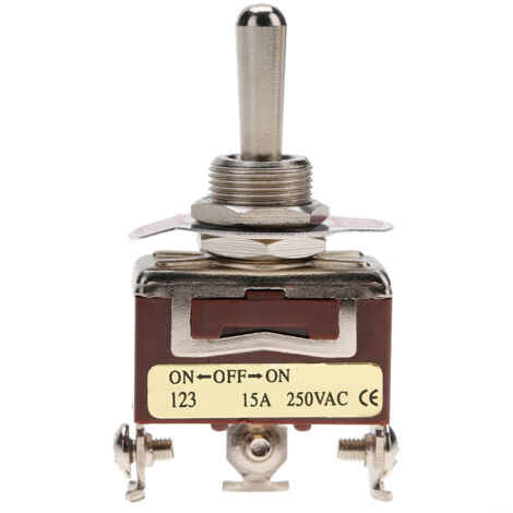 Interrupteur Bascule Momentané 12mm 3 Broches 15A 250V AC (1/5)