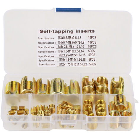 Ensemble de 50 inserts auto-taraudeurs à fente pour bois (1/5)