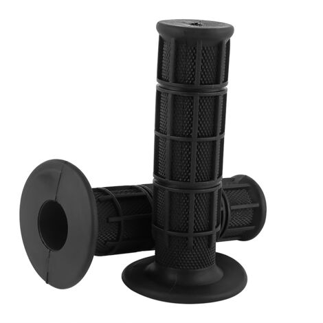 Poignées de guidon moto en silicone noir universel - Paire (22/25mm, 7/8") (1/5)