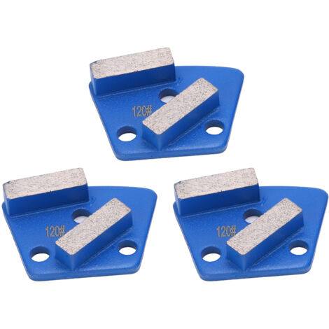 Chaussures de meulage diamantées - Coupe agressive pour sols en béton (3 pièces, trapézoïdales, dents longues, bleu, grain 120) (1/5)