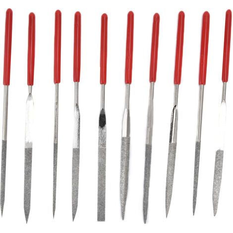 Jeu de limes à aiguilles 10 pièces - Manche ergonomique - 3x140 mm - Pour bijoux et modélisme (1/5)