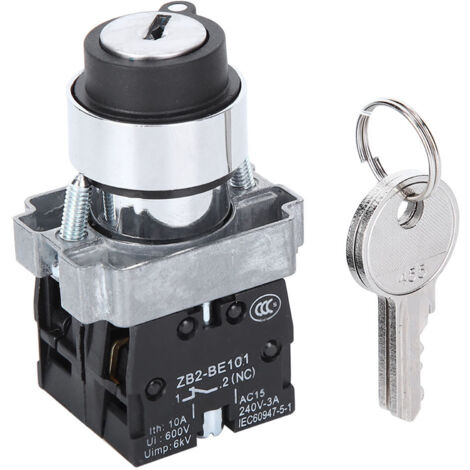 Interrupteur à clé ZB2-BE101/102C avec verrouillage rotatif et réenclenchement automatique (1/5)