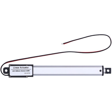 Actionneur Linéaire Mini 12V DC - Course 100mm, Silencieux, Vitesse 4mm/s, Force 150N