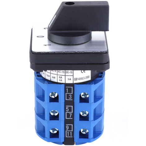 Interrupteur rotatif à came 3 positions 690V 25A pour commutation universelle