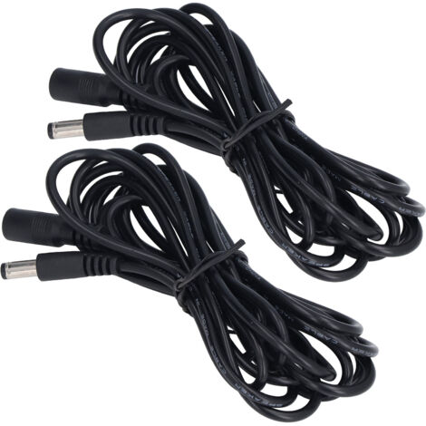 Câble d'extension pour lumière solaire LED - 2 pièces, 12V/24V, connecteur 5.5x2.1mm (1/5)