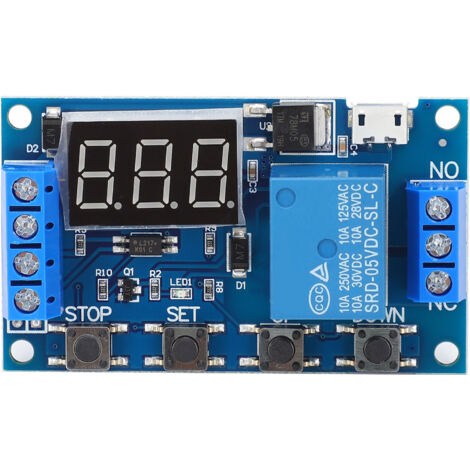 Interrupteur à Temporisation USB Micro 5V, Module Relais 6‑30V avec Minuterie (1/5)