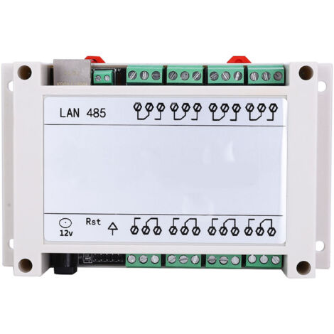 Module de relais 8 canaux - Contrôle à distance TCP/IP RJ45 (Blanc)