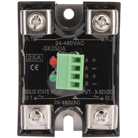 Relais à semi-conducteurs double canal, commande DC, SSR monophasé 25A 24-480VAC (1/5)
