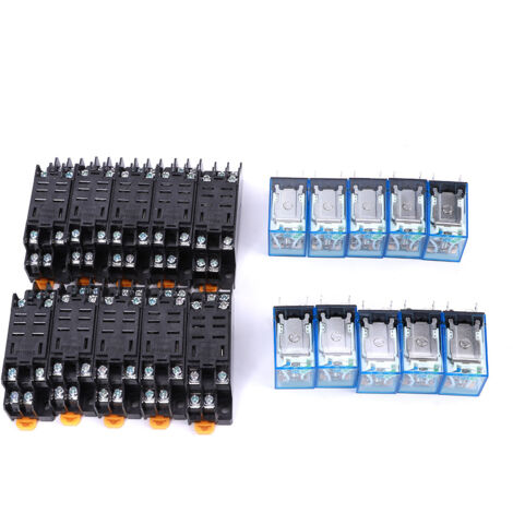 Lot de 10 relais LY2NJ 24V DC avec socle de haute qualité (1/5)