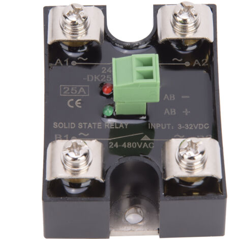 Relais statique 25A, 24-480V AC, commande DC, sortie AC monophasée (BERM DK25DA) (1/5)