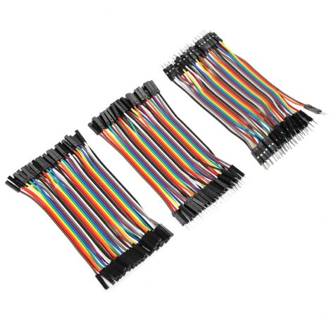 Kit de Câbles de Liaison Colorés - 3 Pièces, 10 cm - Mâle à Femelle / Mâle à Mâle / Femelle à Femelle - pour Plaque d'Essai (1/5)