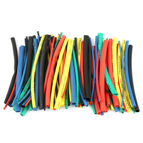 100 pièces de tubes thermorétractables 10 cm pour câbles électriques (5 tailles, 5 couleurs) (1/5)