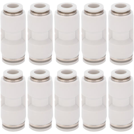 10 pièces raccords rapides pneumatiques réducteurs de tuyau, connecteur droit réducteur, blanc, PG6-4 (1/5)