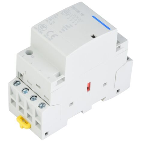 Contacteur 4NO 4P 16A 24V AC pour rail DIN, usage domestique 220V/230V (1/5)