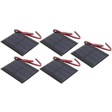 Panneau solaire miniature 5 pièces - 1,5V, 0,65W, 60x80x3mm, câble 30cm (1/5)