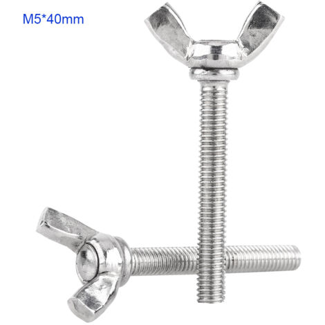 Vis à papillon acier inoxydable 304 (5 pièces, M5 x 40 mm)