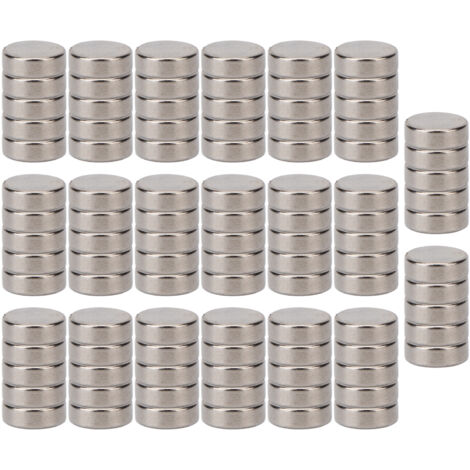 Aimants ronds en néodyme puissants - Kit 100 pièces pour bricolage et frigo (6x2 mm) (1/5)