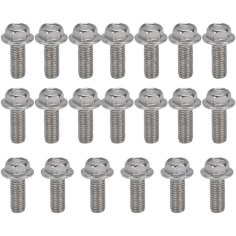 Ensemble de 20 boulons à tête hexagonale acier inoxydable A2‑70, M10x1.5x25 avec joint, conforme DIN6921 (1/5)