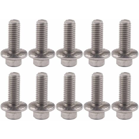 Vis M6 Acier Inoxydable à Tête Hexagonale à Collerette - Lot de 10 (1/5)