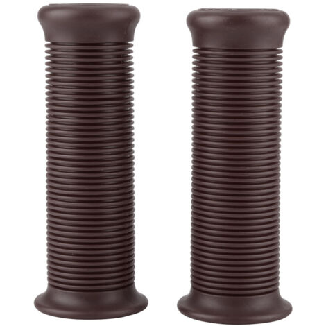 Poignées moto vintage universelles 28mm en TPU marron foncé (1/5)