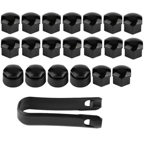 Protection antivol pour écrous de jante - 20 pièces 17mm, capuchons noirs