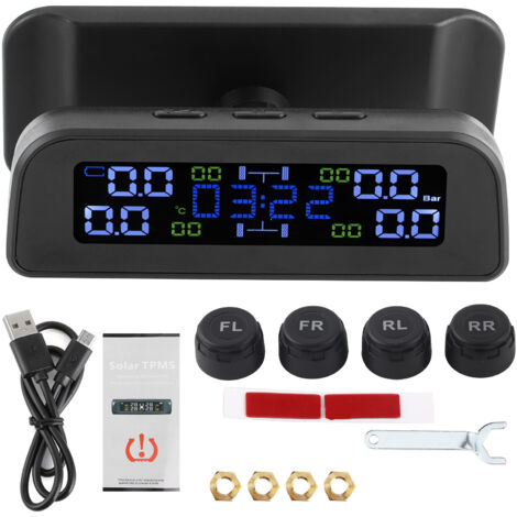 TPMS solaire pour voiture avec capteurs externes et écran LCD (1/5)
