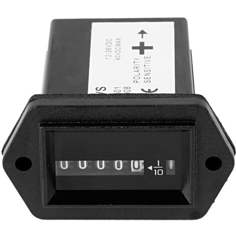 Compteur d'heures de fonctionnement 12-36V pour véhicules et engins (1/5)