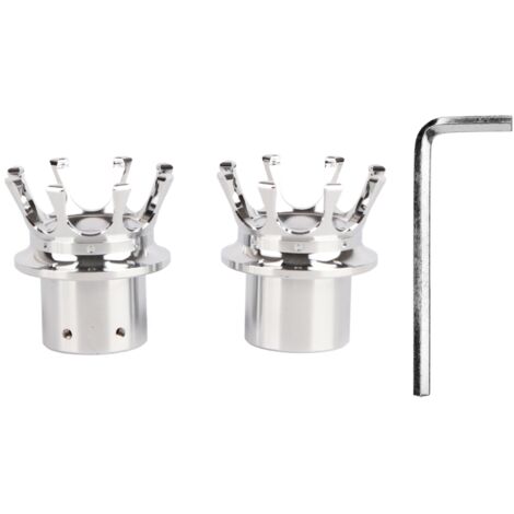 Capuchons d'axe avant en alliage d'aluminium CNC - Style couronne distinctif pour modification de moto (Chrome) (1/5)