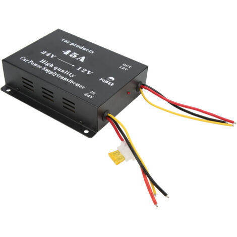 Convertisseur DC 24V vers 12V 45A pour voiture, module abaisseur de tension avec protection contre les courts-circuits.