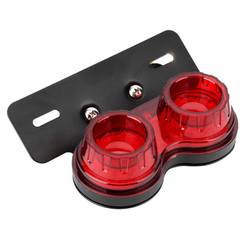 Feu arrière LED rond 12V universel pour moto (verre rouge)