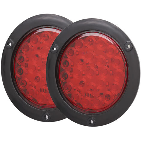 Feux latéraux LED ronds étanches pour remorque - Lot de 2