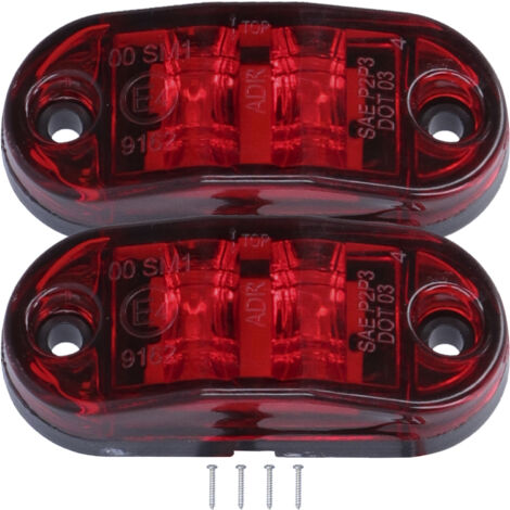 Feux latéraux LED haute luminosité pour voitures, camions, remorques et camping-cars - Rouge (1/5)