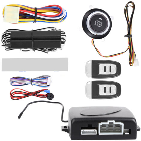 Système d'alarme voiture 12V avec démarrage à distance, bouton poussoir et entrée sans clé (1/5)