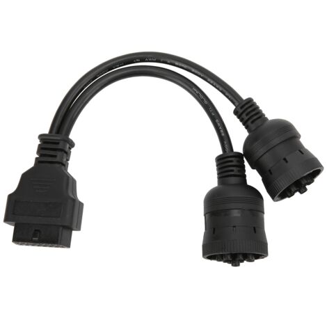 Câble Adaptateur Diagnostic Camion - Connecteur OBD2 Femelle 16 broches vers 9+6 broches (29.5 cm) (1/5)