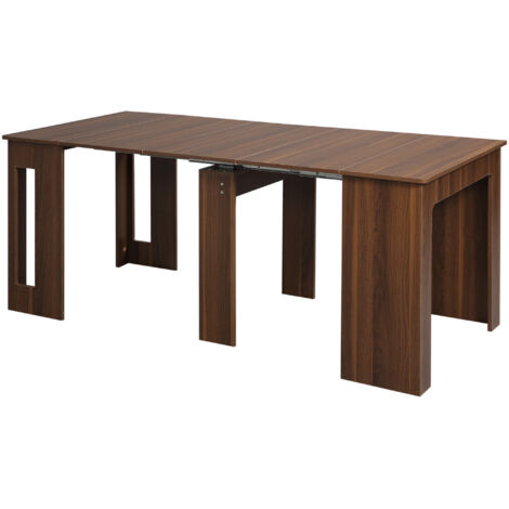Table à manger extensible avec design moderne, 180x85 cm, couleur marron, pliable et mobile