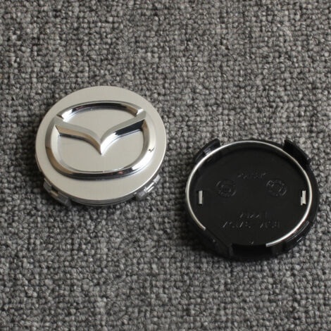 Cache Centre de Roue 56mm Compatible Mazda 3 5 6 8 CX-7 Atenza – Cache Moyeu Jante Voiture en ABS, Enjoliveur Centre de Roue Automobile, Capuchon Moyeu Auto, Accessoire Jante, Lot de 4 – Argent (Pieds