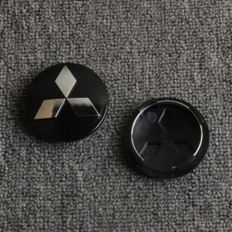 Lot de 4 Cache-Moyeux 60mm pour Mitsubishi Lancer EX, Pajero, Outlander EX, ASX, Enjoliveur Centre de Roue, Cache Jante Voiture, Accessoire Auto, Capuchon de Moyeu – 60mm, Noir Argent