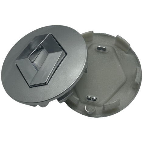 Cache-moyeux Renault 57mm universel, Lot de 4 pièces pour Koleos, Scenic, Koleos, Fluence, Latitude – Jante voiture accessoire décoratif – Couleur : Argent