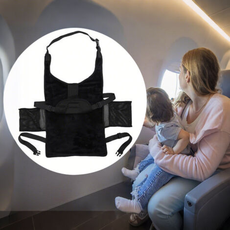 Lit de voyage avion extensible, coussin-siège pliable avec support pieds, matelas de confort pour vols longs, design léger et portable – Noir, 1 pièce (1/5)
