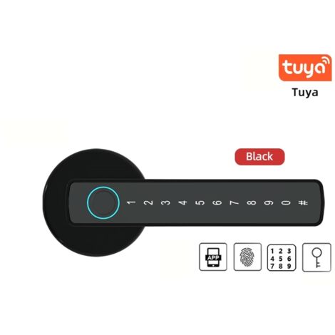 Serrure Connectée Empreinte Digital pour Portes Intérieures, Déverrouillage Électronique Sans Clé avec Contrôle à Distance par Application, 5 Méthodes d'Ouverture (Empreinte/Code/Carte/Clé/App), Compa