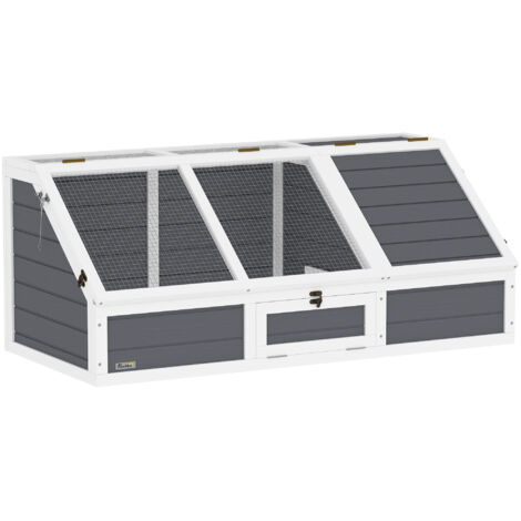 Enclos extérieur pour tortues, sans fond, facile à ouvrir, habitat pour tortues, couleur gris clair